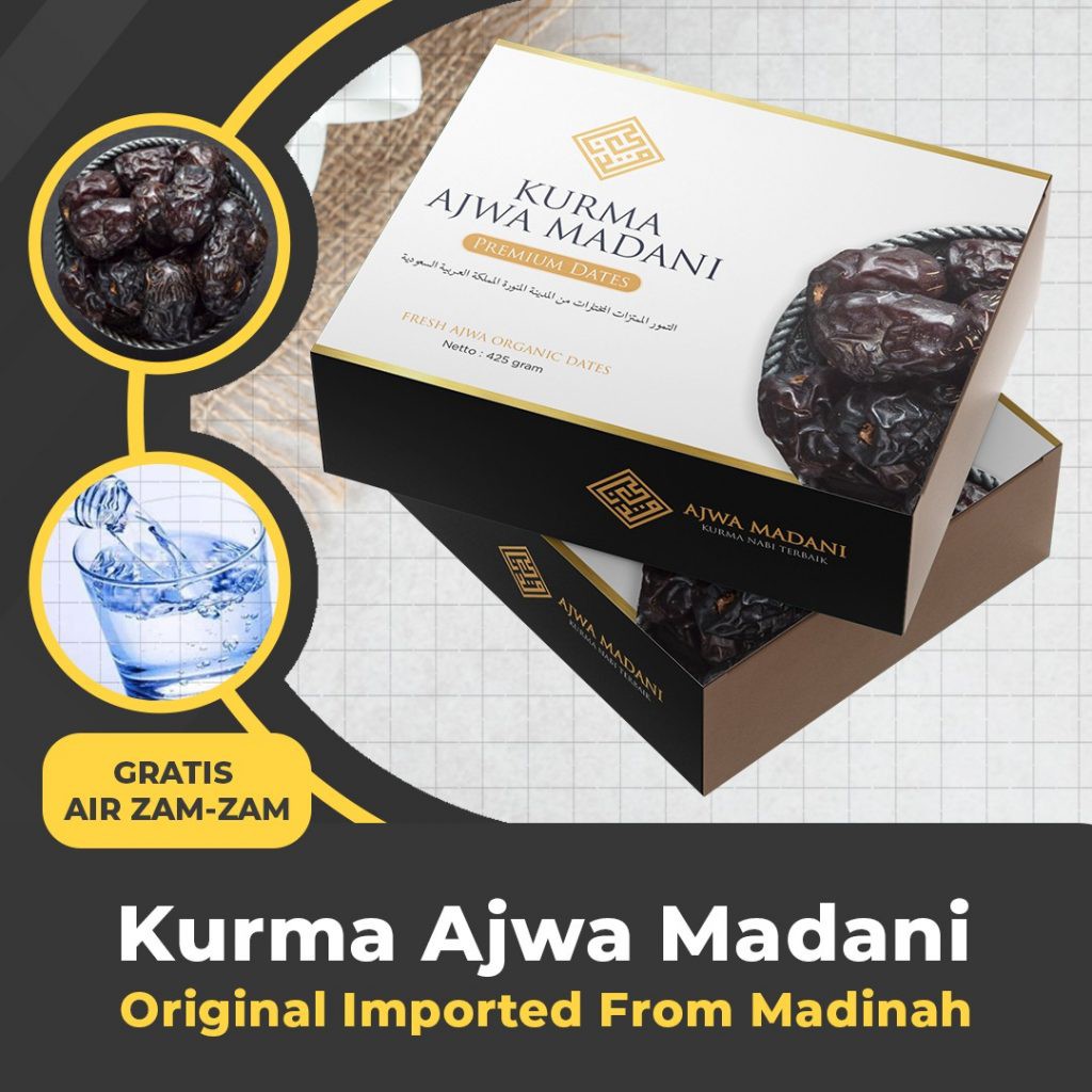 

(BISA COD) KURMA AJWA MADANI 100% ASLI MADINAH - 500 gram