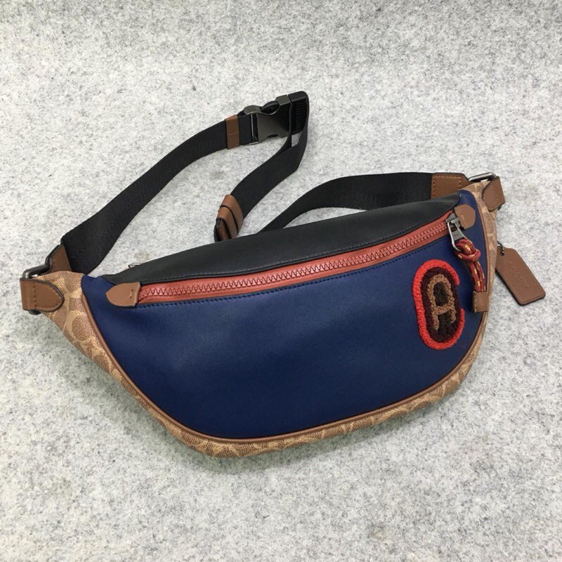 COACH Rivington Colorblock With Coach Patch Belt Waist Bag In Signature Canvas ORIGINAL FO AUTHENTIC