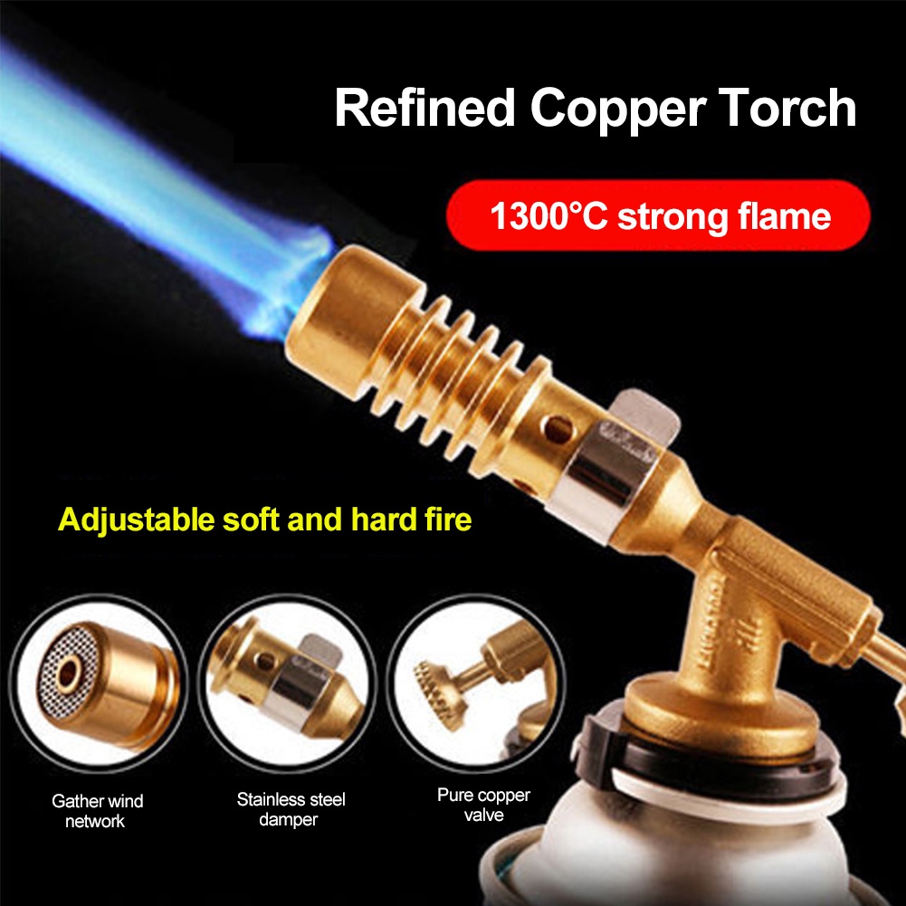 Flame Gun Blow Torch Kepala Las Full Kuningan Portable Gas Torch BBQ Alat Panggangan Alat Pembakar Arang Tembaga Metal | COOFARI 818