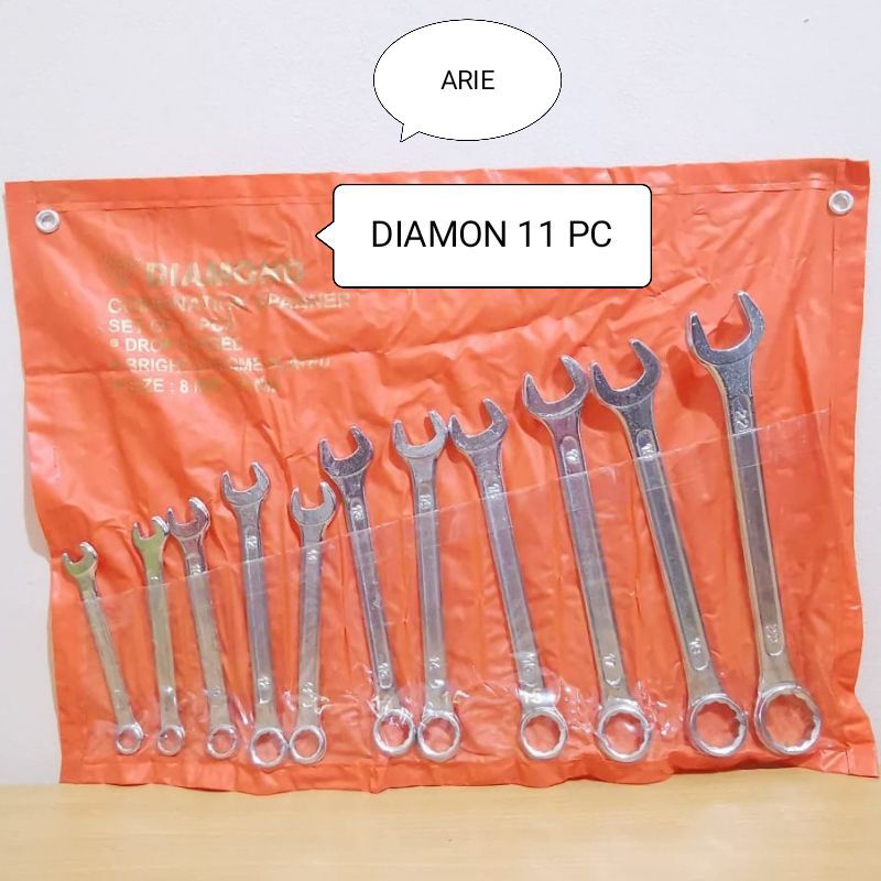 KUNCI RING PAS SET 11 PCS DIAMOND 8 - 22 MM