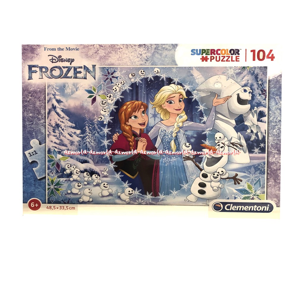 Clementoni Disney Frozen Super Color Puzzle 104 Mainan Puzzle 3D Untuk Anak Usia 6 Tahun Keatas