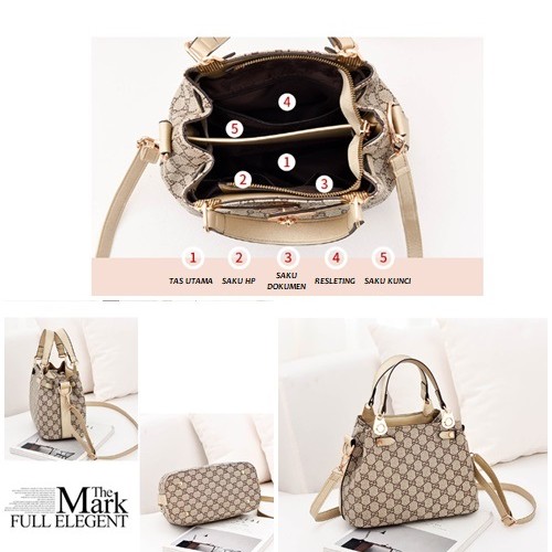 TAS HAPPY B1988 TAS FASHION 1KG MUAT 2PCS HANDBAG WANITA BATAM IMPORT FB19883 BQ2303 EL416 KPC8734