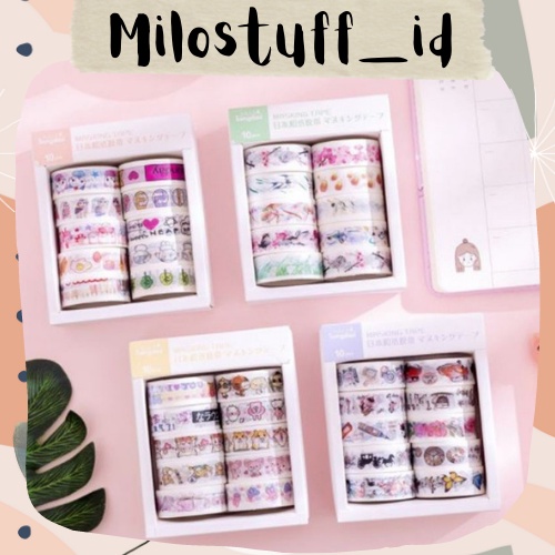 

[MILOSTUFF_ID] 10 Pcs Washitape Selotip Motif Untuk Dekorasi Jurnal DIY Scrapbook