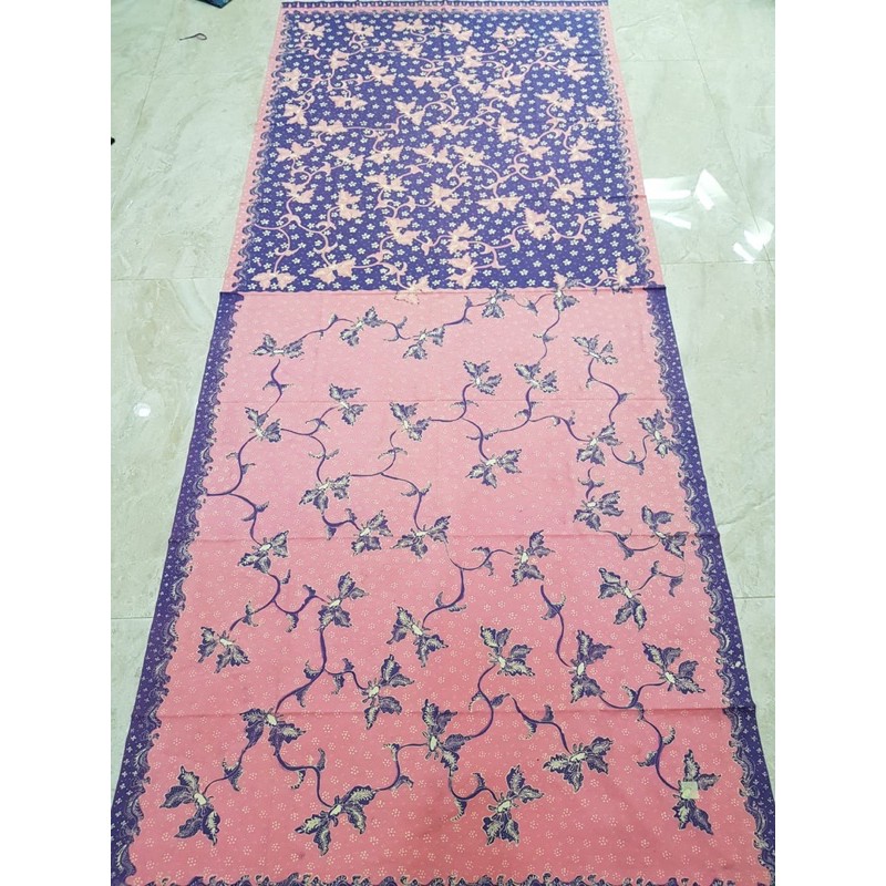 Batik Lasem Hokokai Full Tulis Pink Ungu Babypink Pagi Sore