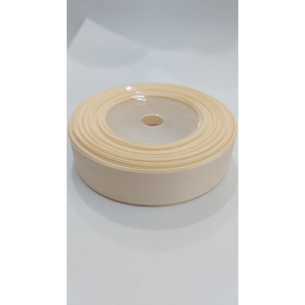 

Grossgrain 2cm cream panjang 20 yard