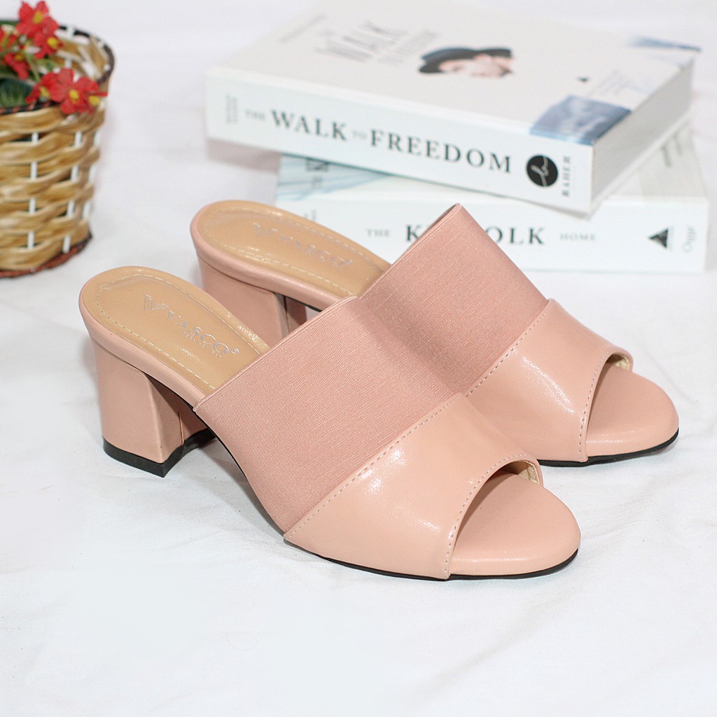 Milicca Sandal Wanita Mules High Heels Hak Tahu 7 cm Heilda