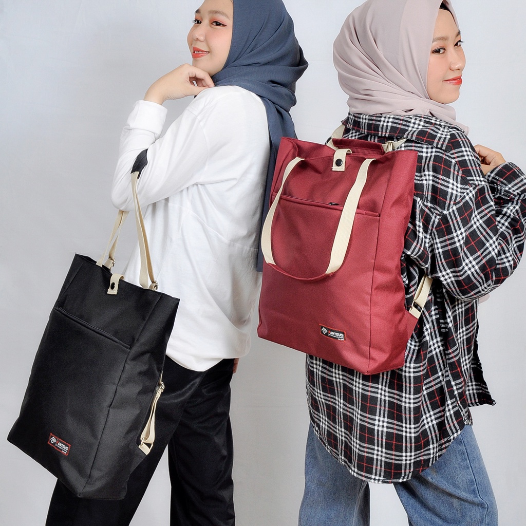 Tas Japanese Style Fanteus Tas Selempang Tote bag Ransel 3 in 1 Solid