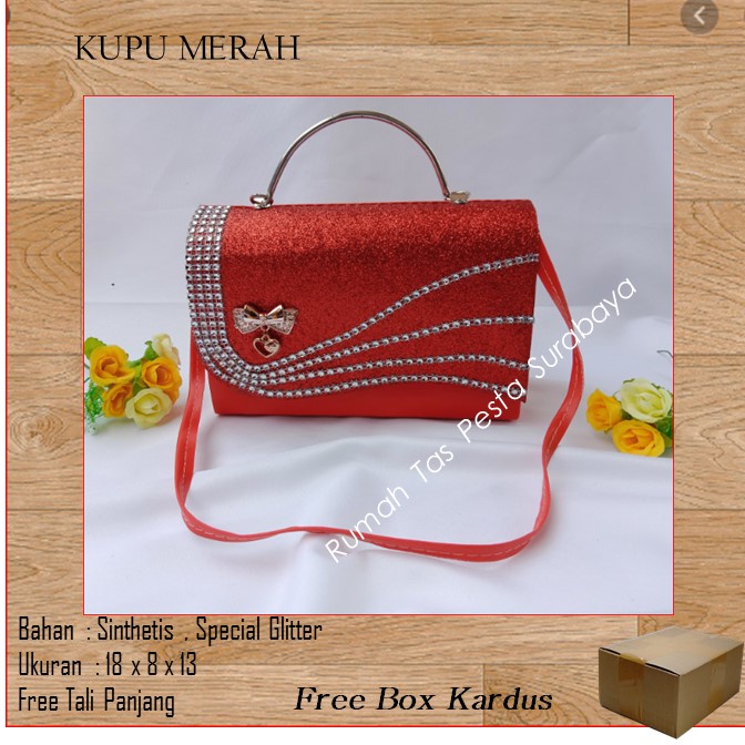 TAS PESTA KUPU MODEL CLUCTH DAN SELEMPANG TERKESAN MEWAH DAN ELEGAN READY