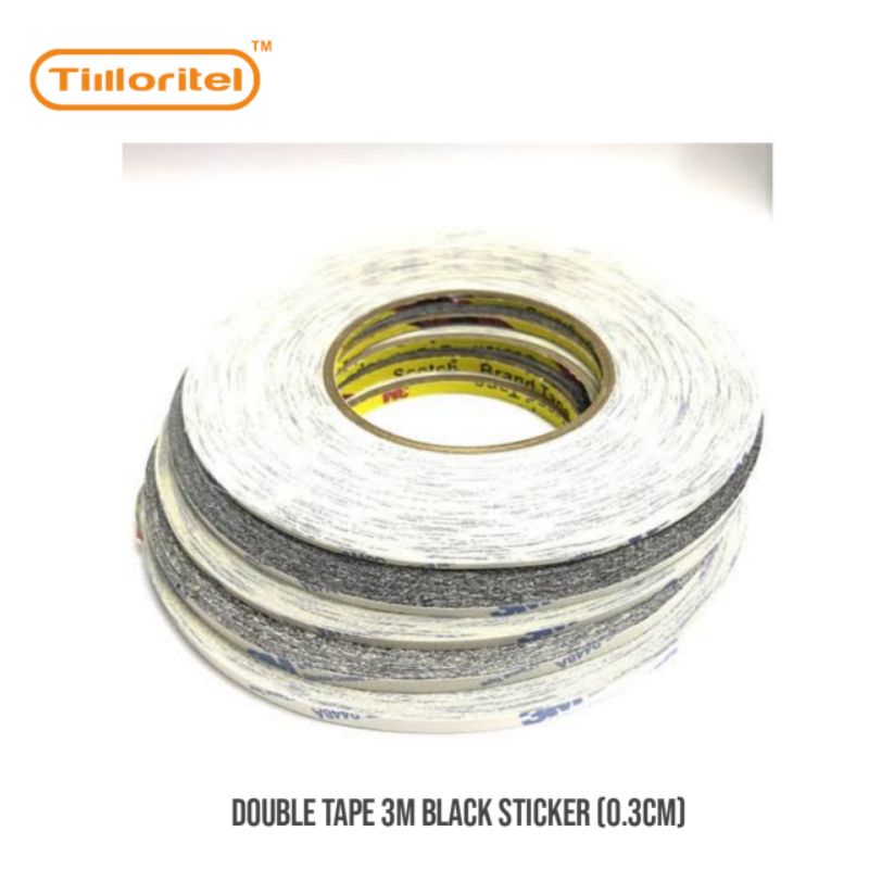 DOUBLE TAPE 3M BLACK STICKER (0.3CM)