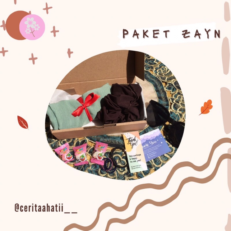 

Paket zayn Giftbox hijab| HAMPER HIJAB| HADIAH ULANG TAHUN| KADO WISUDA