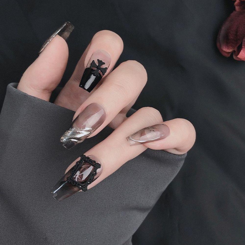 NEEDWAY Paku Charms Gadis Vintage Kuku Kecantikan Hiasan Kuku Salon Kuku Bingkai Foto 3D Dekorasi Kuku