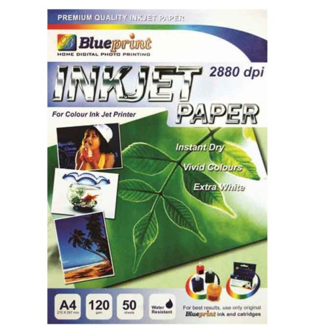 

Inkjet Paper Blue Print 2880 Dpi A4 120 Gram