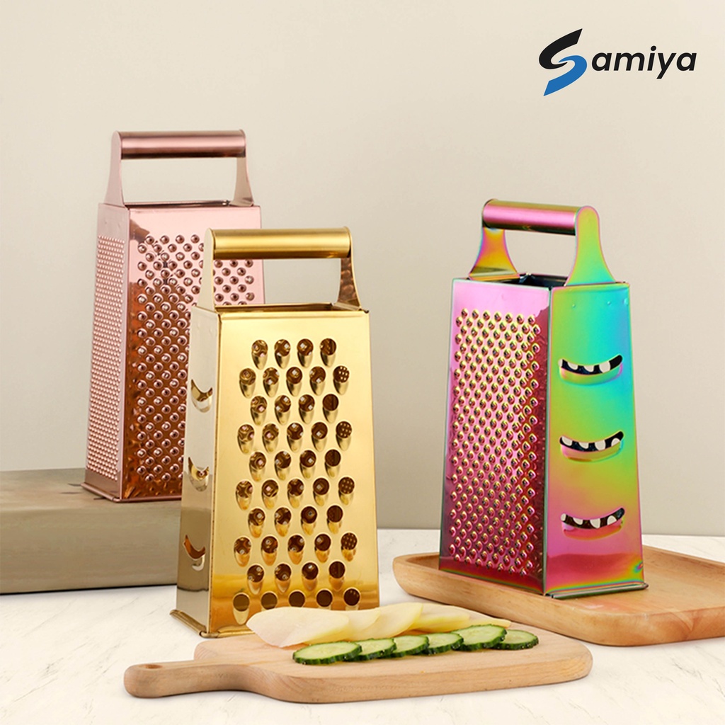 parutan multifungsi 4 sisi / parutan warna stainless / food grater