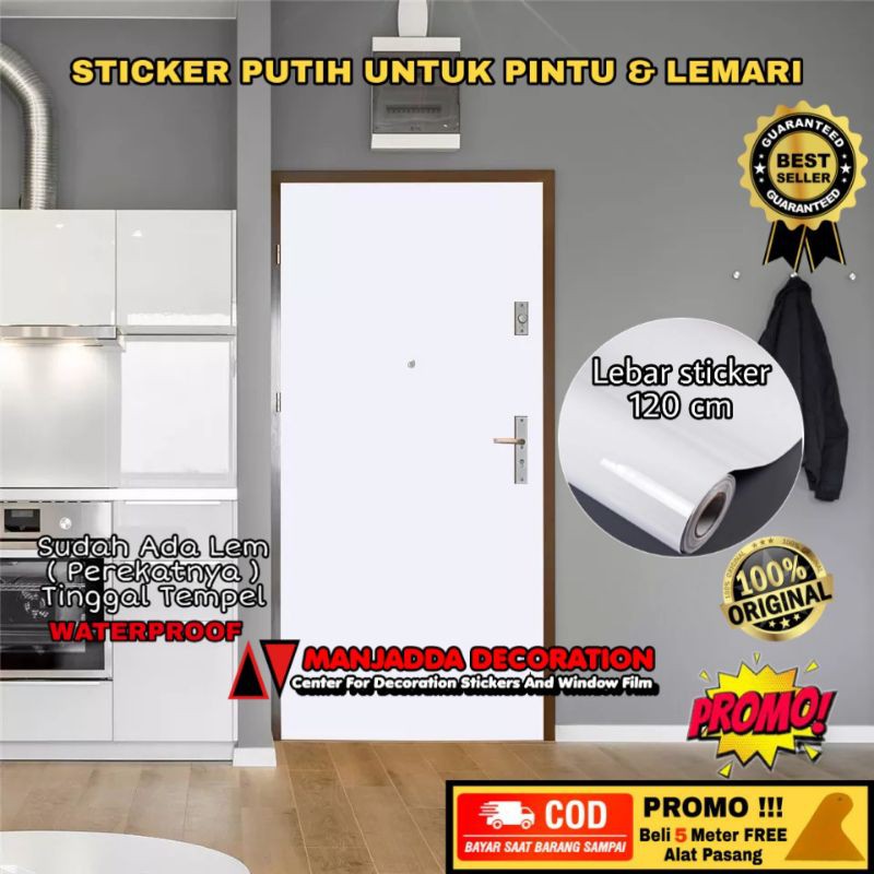 Stiker putih untuk pintu furniture kitchenset meja dan lainya