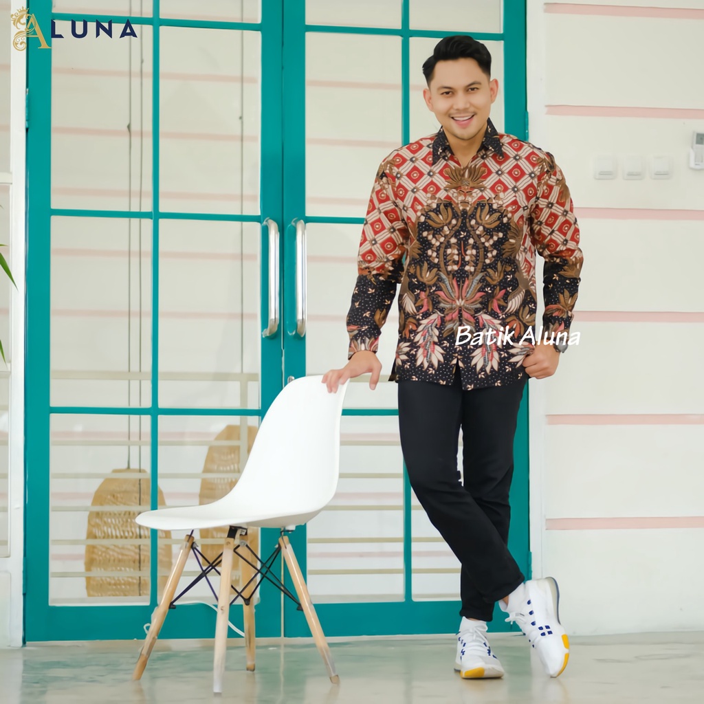 BAJU KEMEJA KONDANGAN BATIK PRIA PEKALONGAN LENGAN PANJANG PREMIUM MODERN FULL FURING ALUNA PCW 087