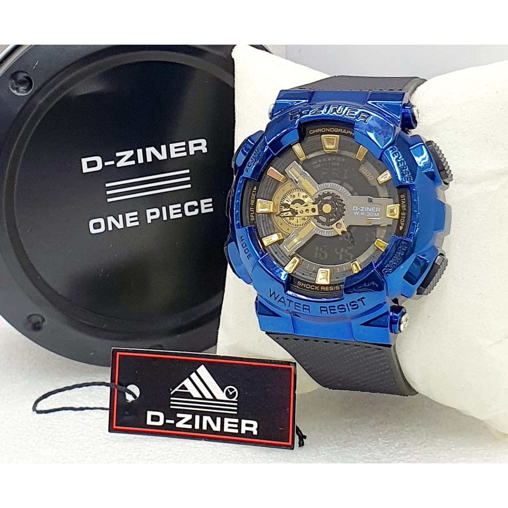 ORIGINAL D-Ziner 8295 Dual Time Rubber Box Kaleng Exclusive GARANSI 1 Tahun