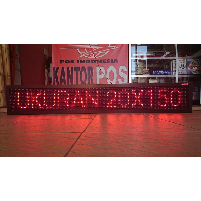 Running Text Outdoor Led Merah 20x150 Cm Wifi Setting Hp Android Tulisan Berjalan Shopee Indonesia