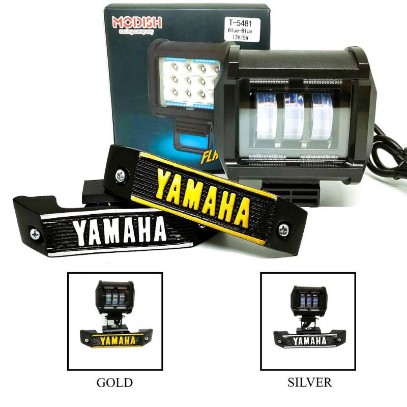 lampu led depan RX king daymaker kotak 3 led + lampu ring biru + breket