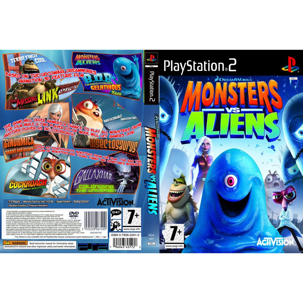 Kaset Ps2 Game Monster vs alien