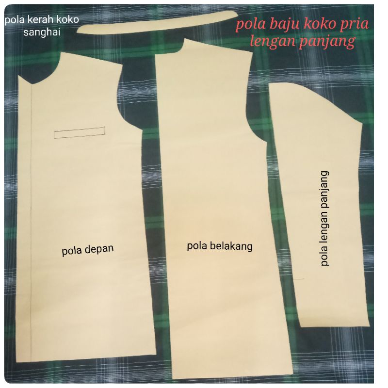 pola instan baju koko panjang