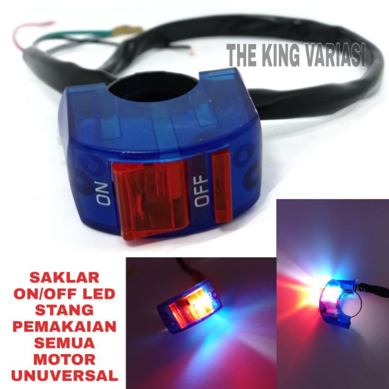 Jual SAKLAR ON OFF LED BIRU SAKLAR STANG ON OFF MOTOR SAKLAR ON OFF LED