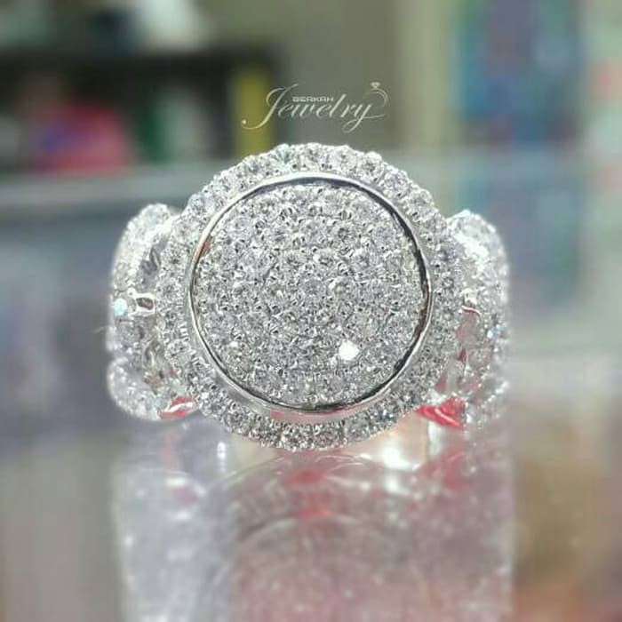 Cincin Wanita Kawin Nikah Original Emas Gold 18k Berlian Diamond Eropa Putih Asli DK1467