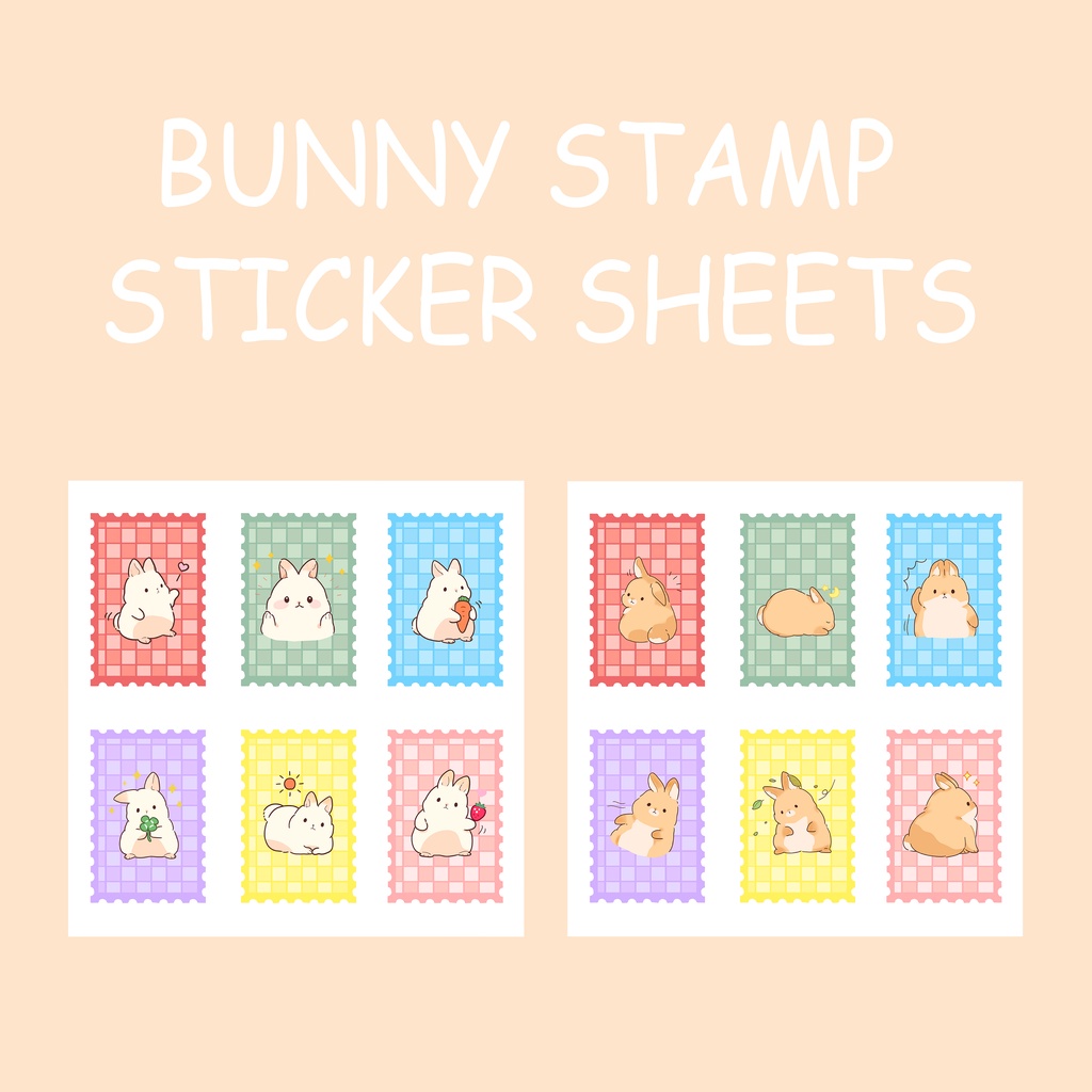 

[Egg_Cube] CUTE BUNNY STAMPS STICKER