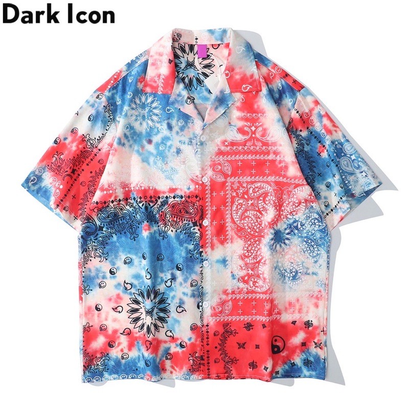 KEMEJA TYE DIE ABSTRAK IMPORT PRIA KOREA JEPANG HAWAI AMERIKA ORIGINAL M-2XL HN62