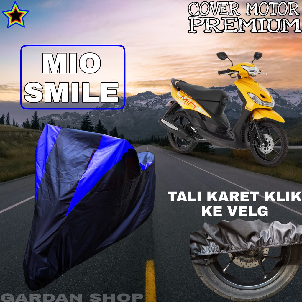 Sarung Motor MIO SMILE Hitam BIRU Body Cover Mio PREMIUM