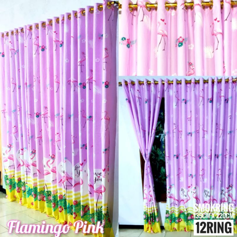 Gorden Homemade Smokring 12 Lubang 6 Gelombang / Gorden Motif Flaminggo Pink