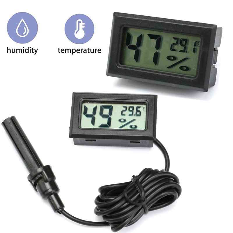 Termometer Hygrometer Termohygrometer Pengukur Suhu dan Kelembaban Ruangan Dgan Sensor Kabel 1 Meter