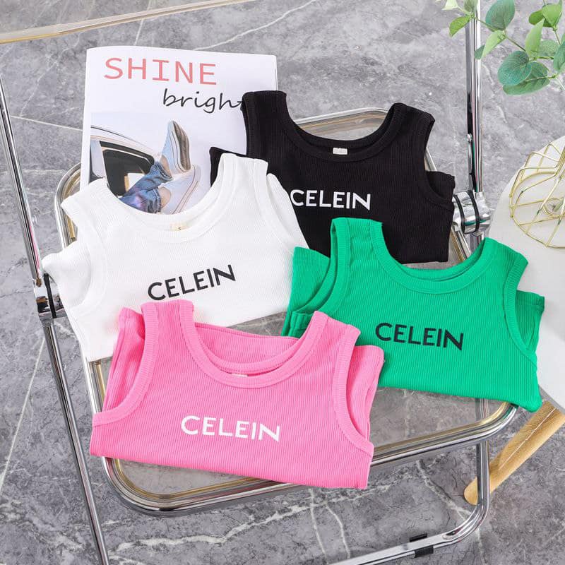 [JEWELS KIDS] CELLANIE SIMPLE TOP /ATASAN CROP ANAK IMPORT/ TANK TOP ANAK TANGGUNG IMPORT/BAJU DANCE