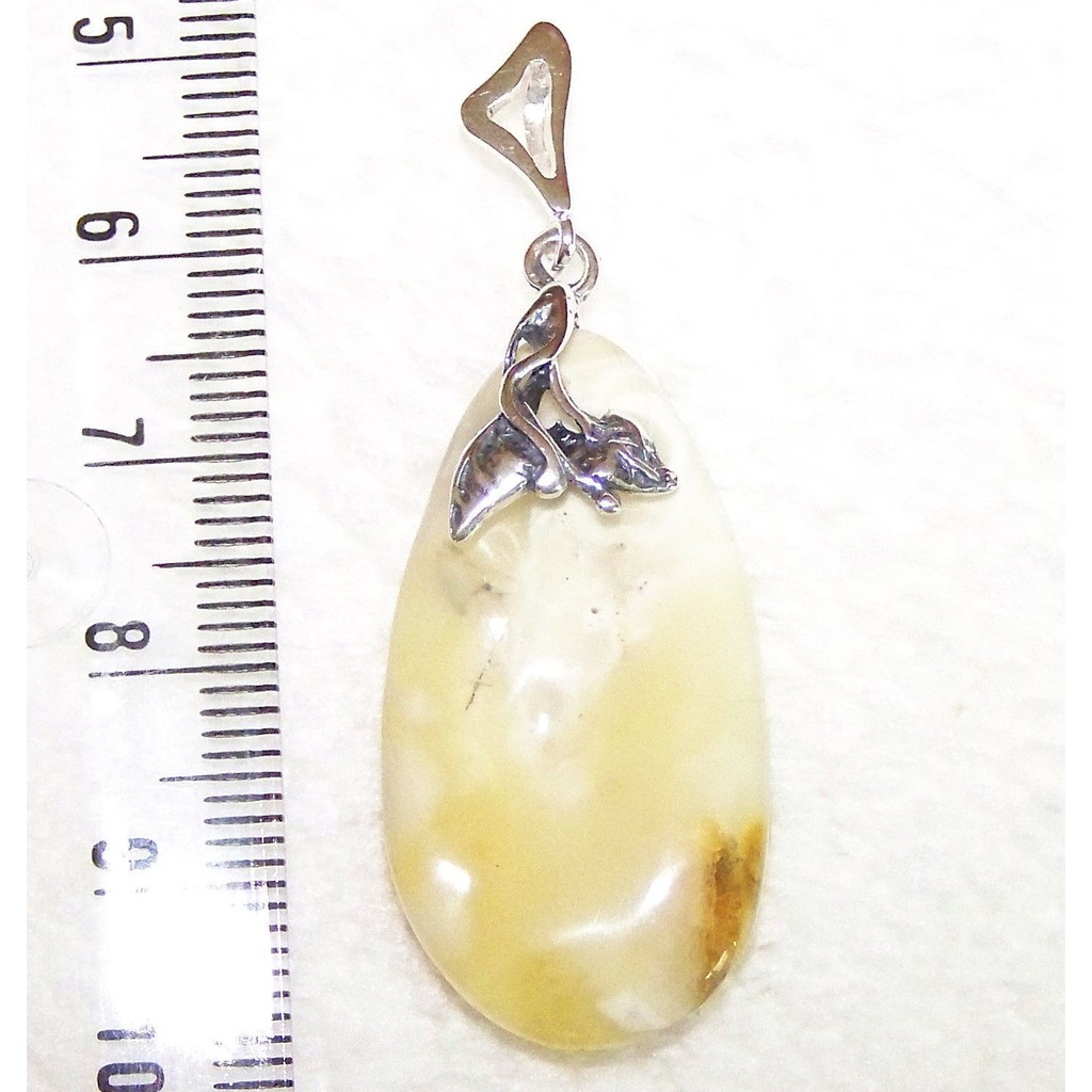 Natural Baltic Amber Pendant Sterling Silver 925 JAR117