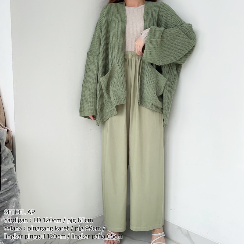 set baju celana KALLYOUTFIT-SET AP(cardi+celana)