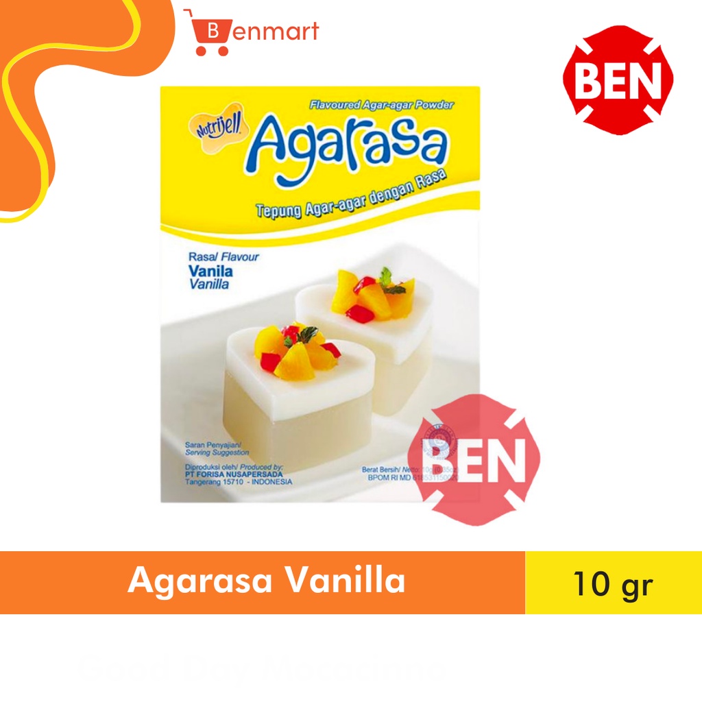 

Agarasa Vanila Vanilla 1 Pcs 10g 10gr 10 g Nutrijell Putih Agar Jelly