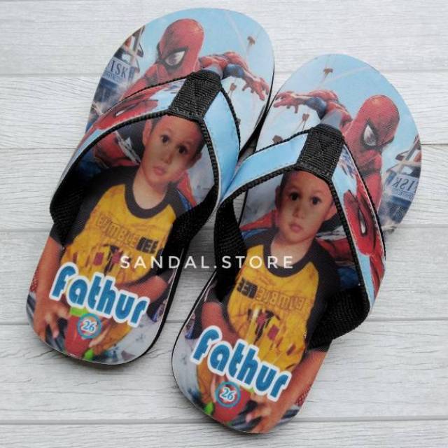 Sandal custom nama Foto sendiri GRATIS custom suka suka