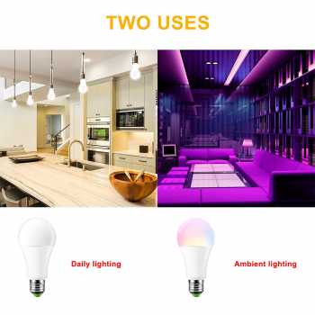 Lampu Bohlam RGB dengan Remote Control E27 5W / Lampu Led Bohlam Warna Warni Lampu Bohlam Remote / Lampu Bohlam Led Rgb Lampu Bohlam Unik / Lampu Remote Control / Lampu Boham Led Rgb Berubah Warna Remote Control Original Lampu Hias Bohlam Led  Aesthetic