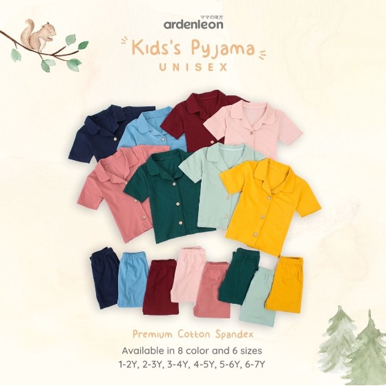 Sale Arden Leon Kids Pyjama 4 - 7 Tahun Piyama Anak 3L - 5L CBKS