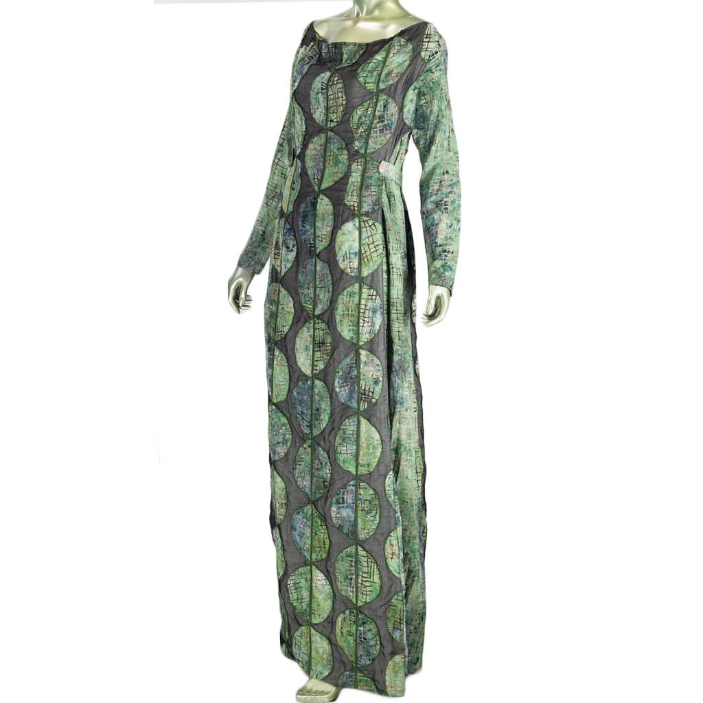 LONG DRESS BATIK PATCH MODEL SABRINA GAUN WANITA LENGAN PANJANG