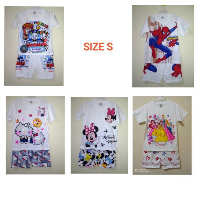 Setelan kaos santai anak2 Marsella ukuran S