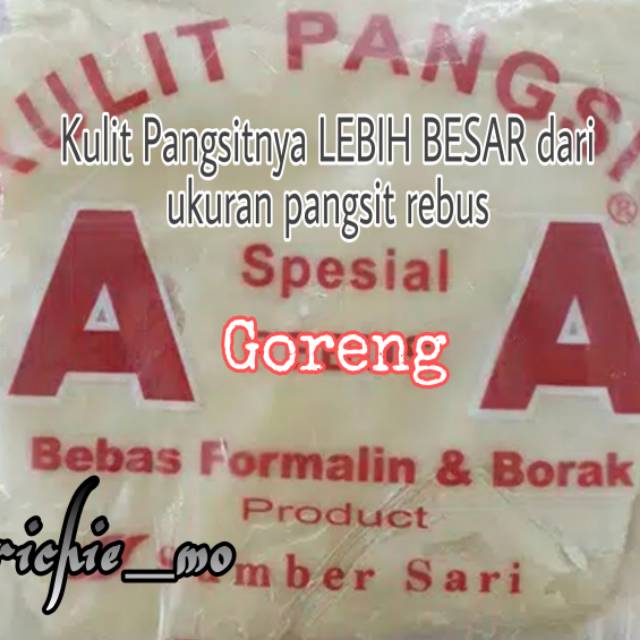Kulit Pangsit AA Rebus /Goreng-Uk.15cm Super BesarPangsit Gorengnya