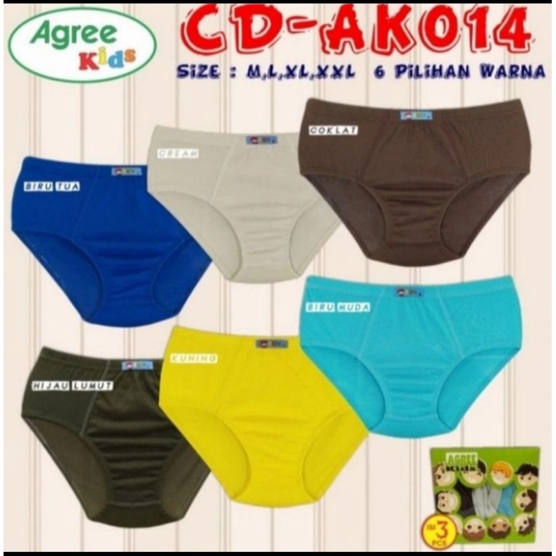 Celana dalam anak cowok Agree Ak014 isi 3pcs