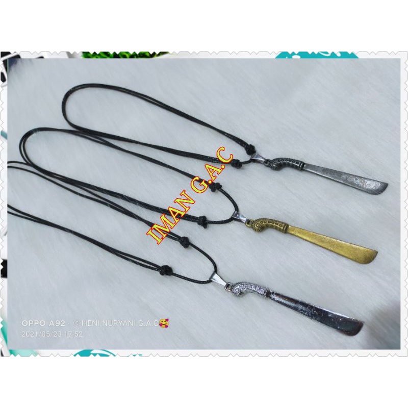 kalung+liontin golok tali import korea/kalung liontin golok/aksesories kalung