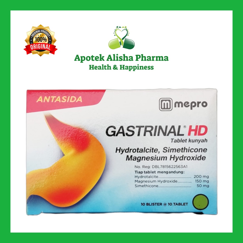 GASTRINAL HD Strip 10 Tablet-Gastrinal Tablet Obat Maag/Pencernaan/Lambung/Mual/Perih/Kembung/Gastrinal HD Tablet