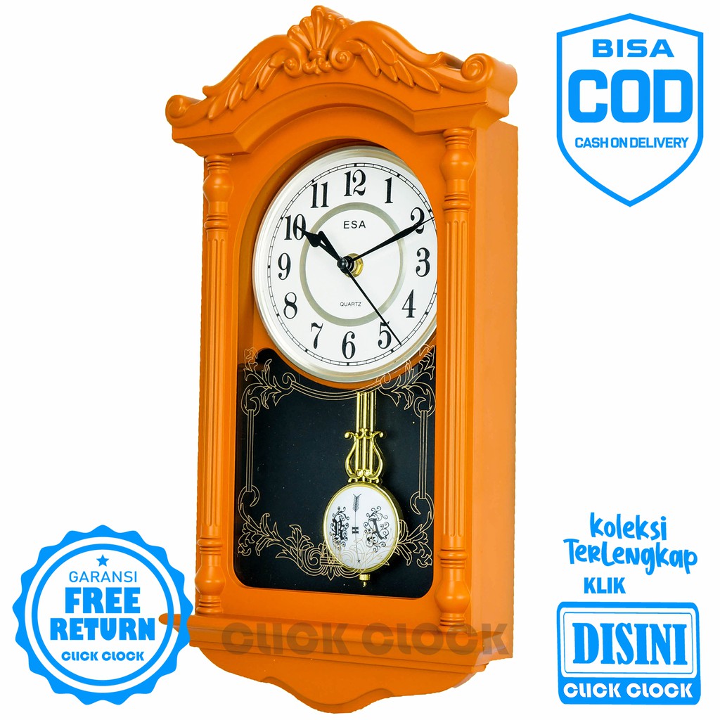 Jam Dinding Bagus Dekorasi Rumah Wall Clock Unik Murah ESA 06200