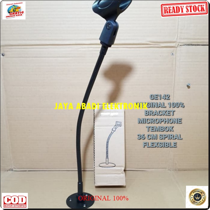 G142 ORIGINAL CRIMSON STAND MIC TEMBOK BAHAN BESI 40 CM KAKI BULAT TEMPAT GANTUNG PENYANGGA MICROPHONE ANTI JATUH BISA UNTUK SEGALA JENIS MICROPHONE HANDLE PRAKTIS DAN MUDAH DIPASANG HARGA TERJANGKAU