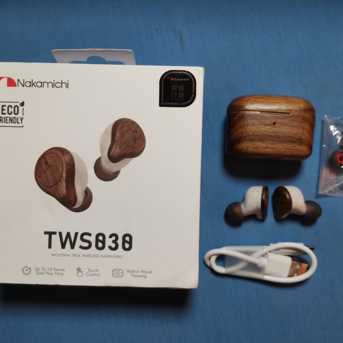 Earphone - Nakamichi Tws 030 Wooden Bluetooth Wireless Earphone Second