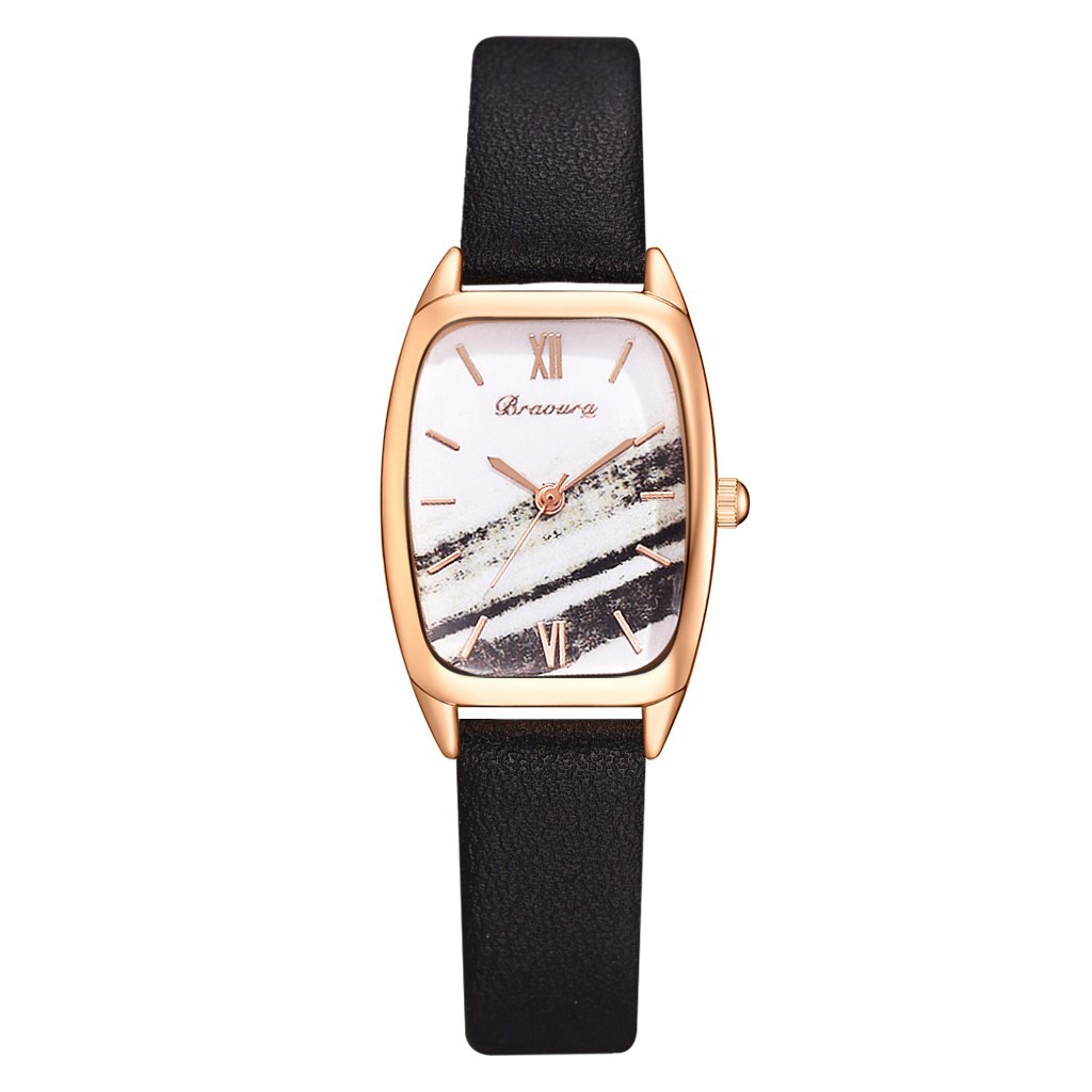 Jam Tangan Wanita Casual Fashion Women Square Dial Leather Watch Hot Selling Quartz Couple Watches