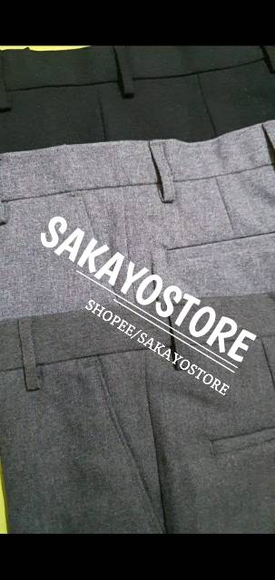 SAKAYO - Celana Kantor Formal Kerja Pria Slimfit Bahan Dasar Kain