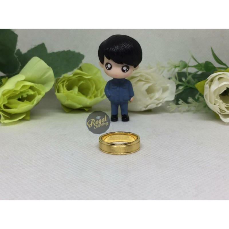 Cincin kawin nikah tunangan palladium perak emas single cowok rj202